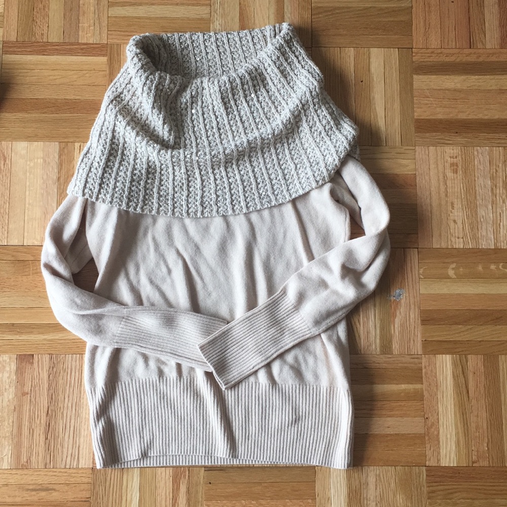 Cowl neck sweater with sequin detail